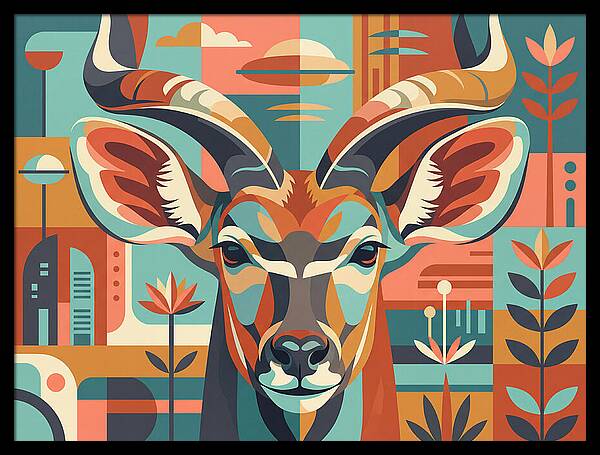 Kudu In Vibrant Geometry