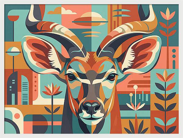Kudu In Vibrant Geometry