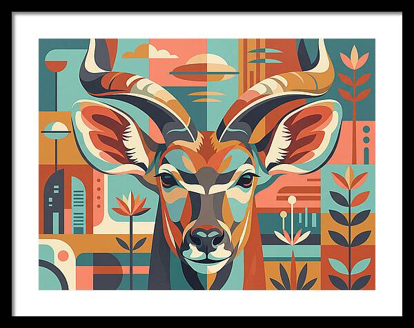 Kudu In Vibrant Geometry