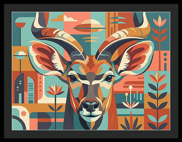 Kudu In Vibrant Geometry