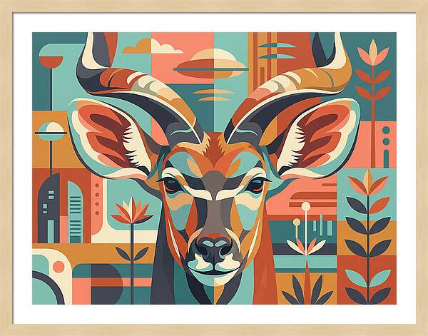 Kudu In Vibrant Geometry