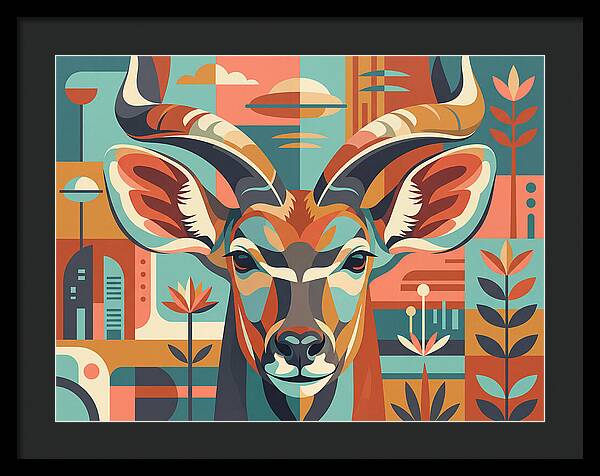 Kudu In Vibrant Geometry