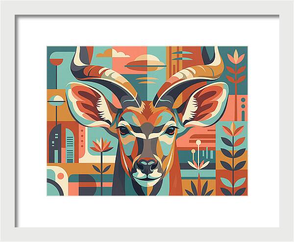 Kudu In Vibrant Geometry