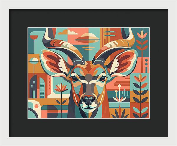Kudu In Vibrant Geometry