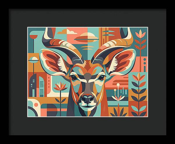 Kudu In Vibrant Geometry