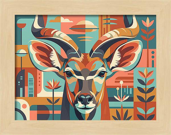 Kudu In Vibrant Geometry