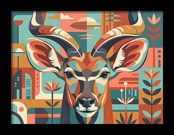 Kudu In Vibrant Geometry