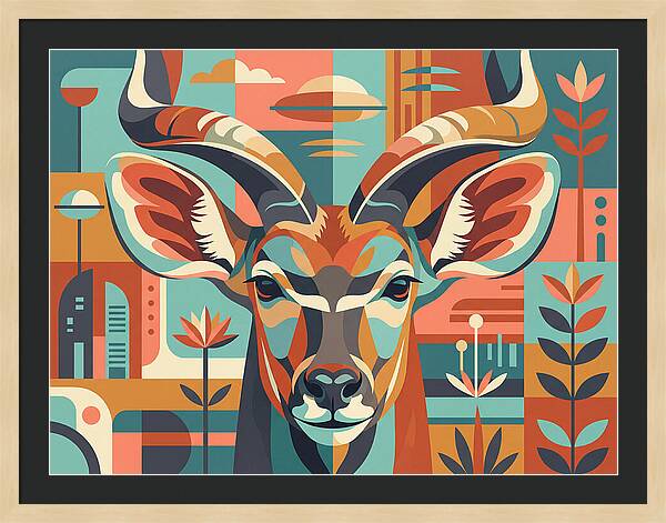 Kudu In Vibrant Geometry