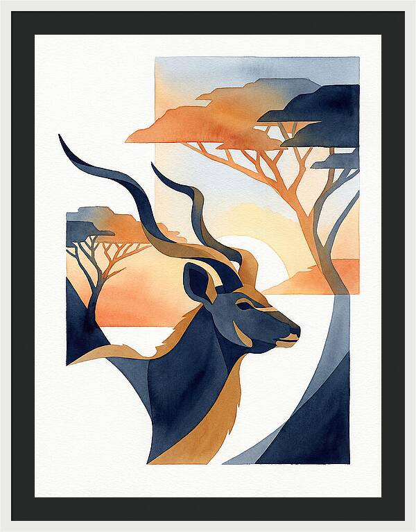 Kudu Silhouette At Sunset