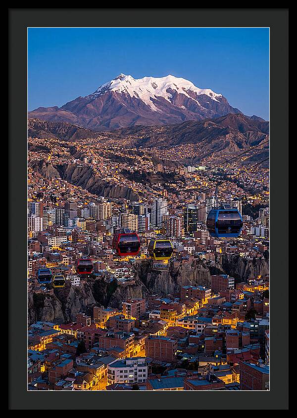 La Paz Cityscape At Blue Hour
