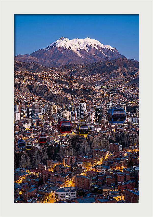 La Paz Cityscape At Blue Hour