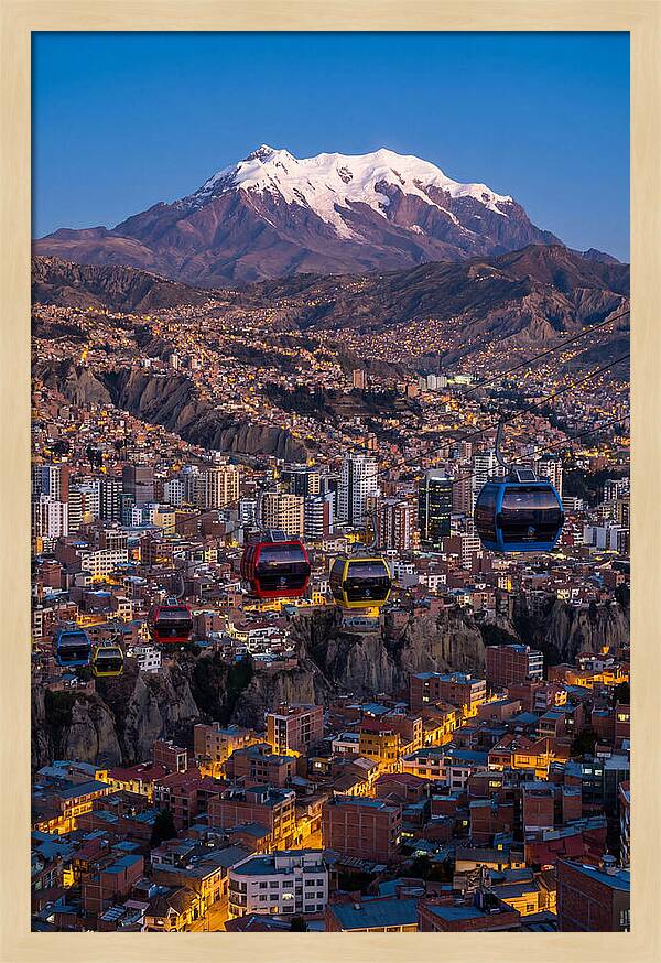 La Paz Cityscape At Blue Hour