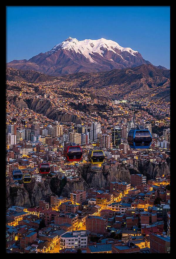 La Paz Cityscape At Blue Hour