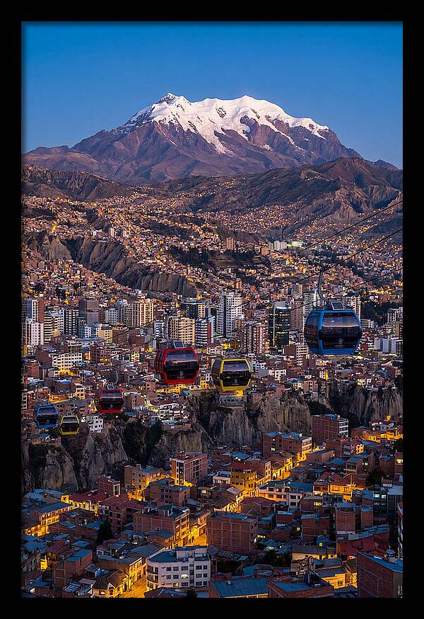La Paz Cityscape At Blue Hour