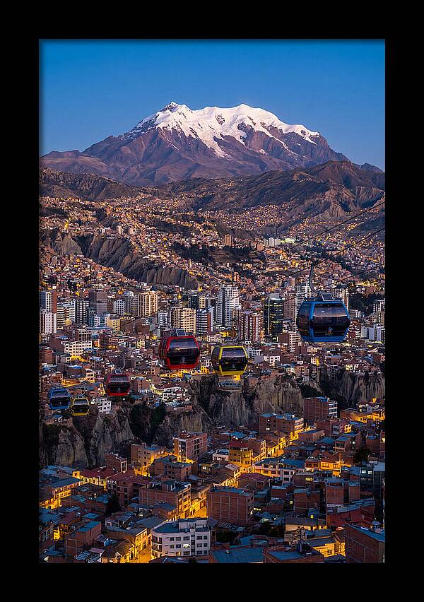 La Paz Cityscape At Blue Hour