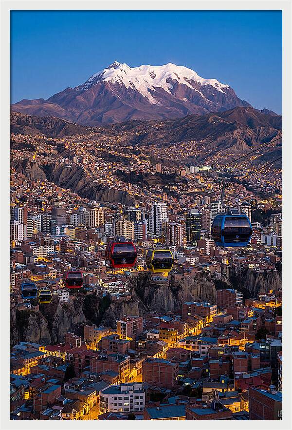 La Paz Cityscape At Blue Hour