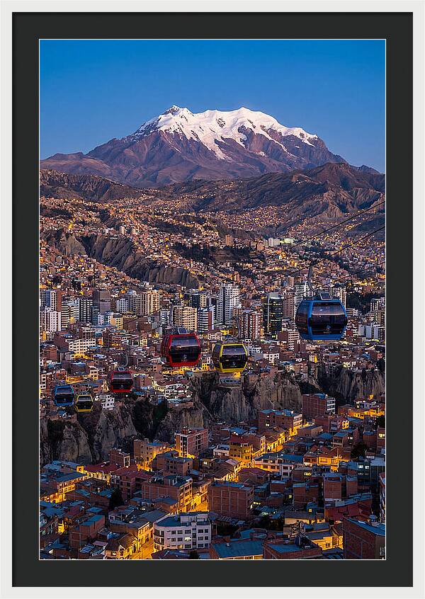 La Paz Cityscape At Blue Hour