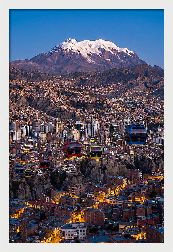 La Paz Cityscape At Blue Hour