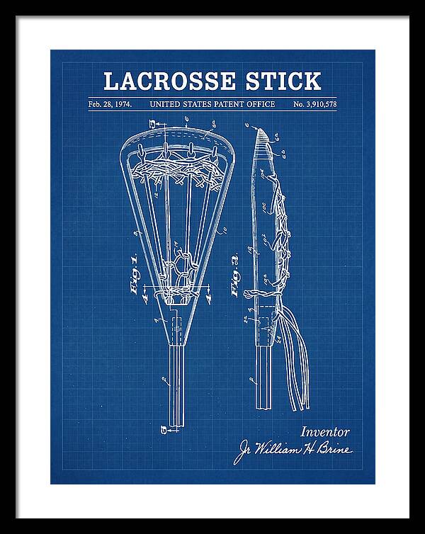 Lacrosse Stick Blueprint Patent Us3910578a