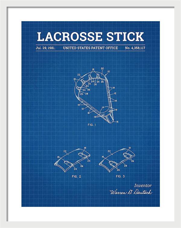 Lacrosse Stick Blueprint Patent Us4358117a