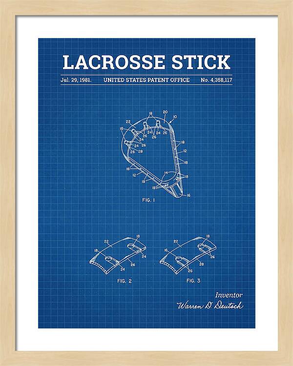 Lacrosse Stick Blueprint Patent Us4358117a