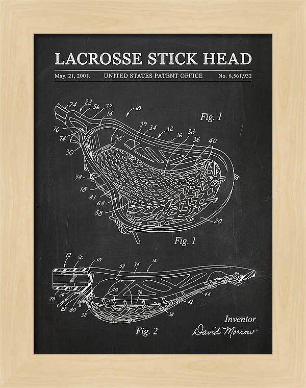 Lacrosse Stick Head Chalkboard Patent Us6561932b2