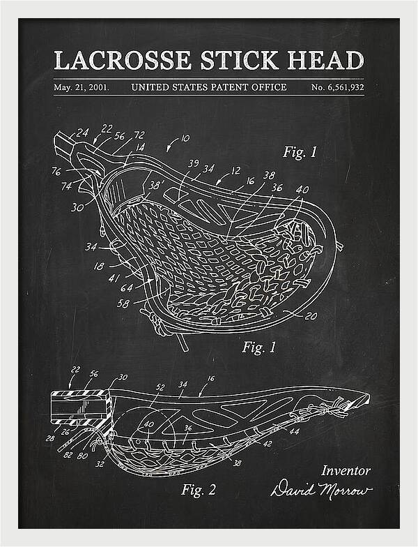 Lacrosse Stick Head Chalkboard Patent Us6561932b2
