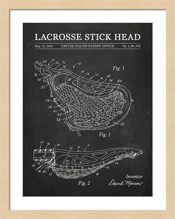 Lacrosse Stick Head Chalkboard Patent Us6561932b2
