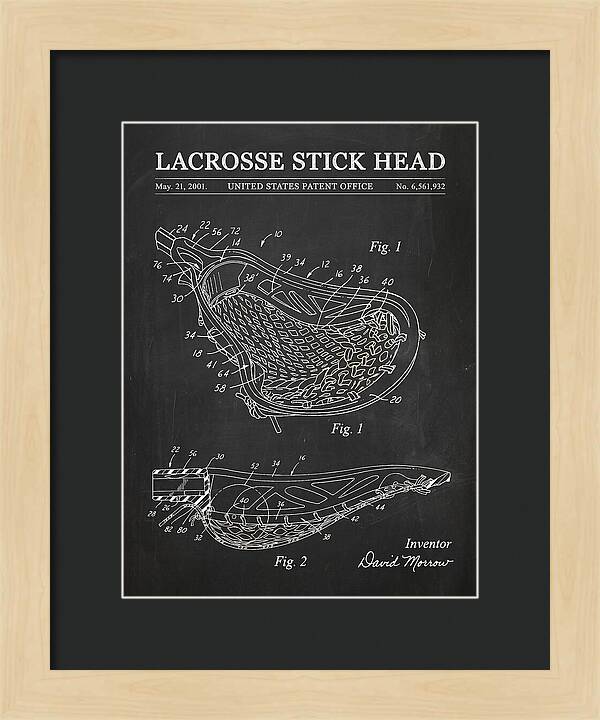 Lacrosse Stick Head Chalkboard Patent Us6561932b2