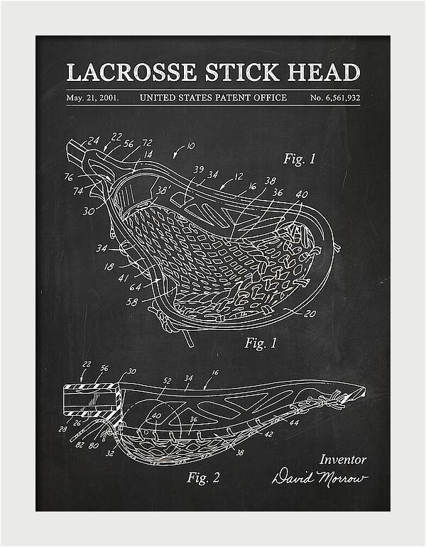 Lacrosse Stick Head Chalkboard Patent Us6561932b2