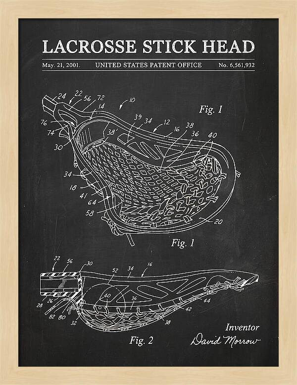 Lacrosse Stick Head Chalkboard Patent Us6561932b2