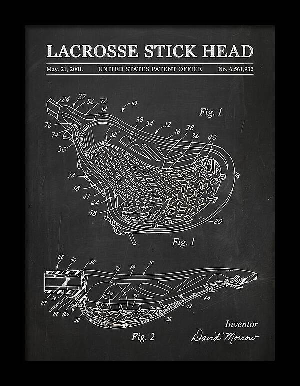 Lacrosse Stick Head Chalkboard Patent Us6561932b2