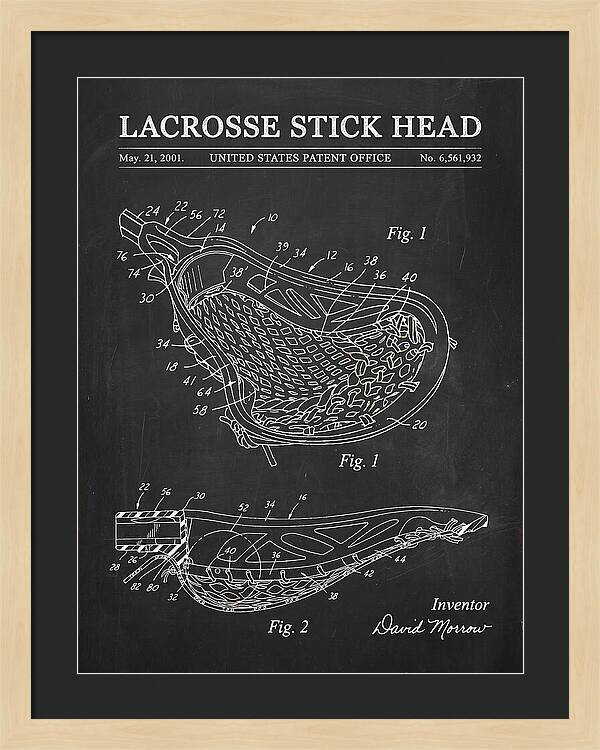 Lacrosse Stick Head Chalkboard Patent Us6561932b2