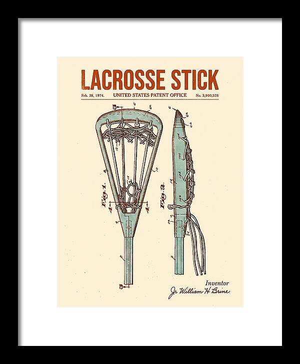Lacrosse Stick Retro Patent Us3910578a