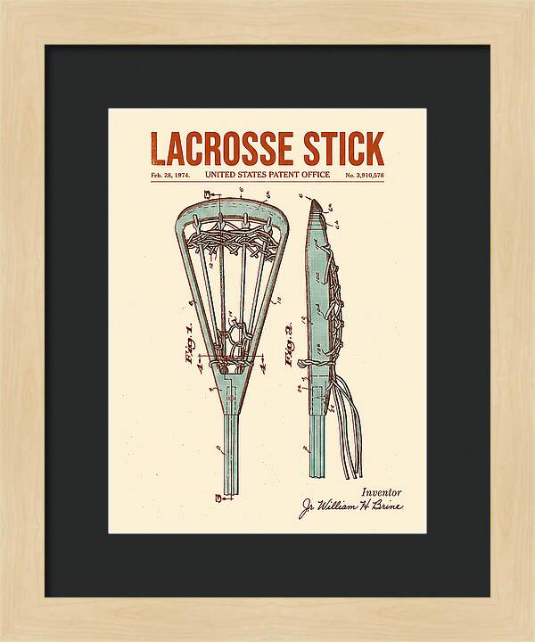 Lacrosse Stick Retro Patent Us3910578a