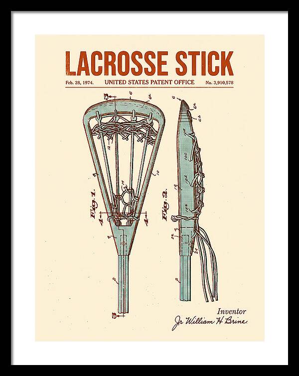 Lacrosse Stick Retro Patent Us3910578a