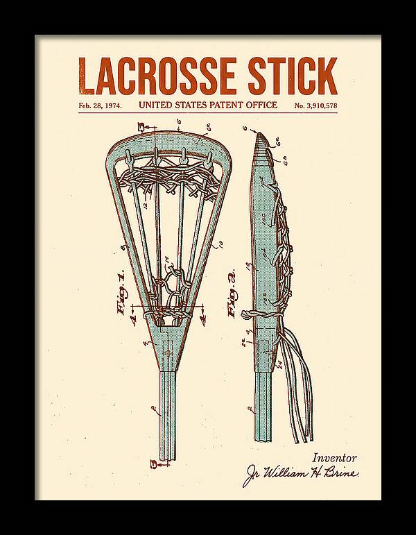 Lacrosse Stick Retro Patent Us3910578a