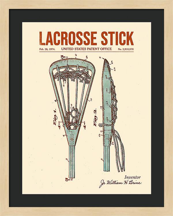 Lacrosse Stick Retro Patent Us3910578a