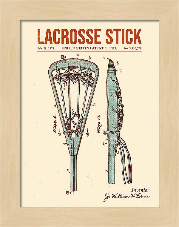 Lacrosse Stick Retro Patent Us3910578a