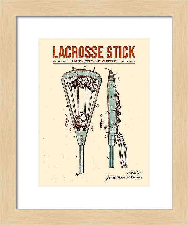 Lacrosse Stick Retro Patent Us3910578a
