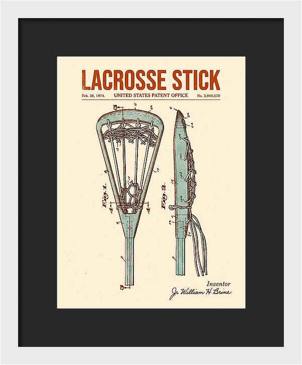 Lacrosse Stick Retro Patent Us3910578a