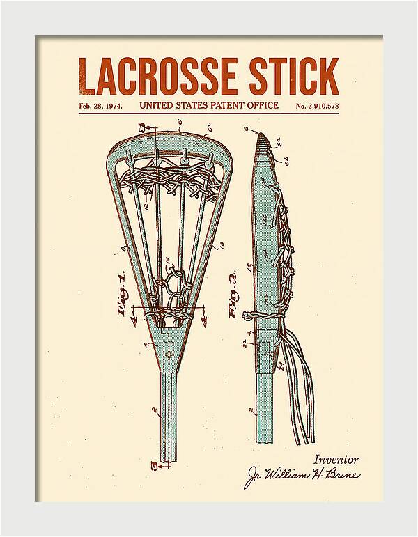 Lacrosse Stick Retro Patent Us3910578a