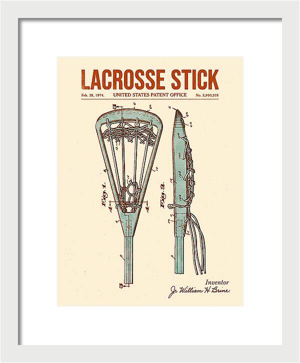 Lacrosse Stick Retro Patent Us3910578a