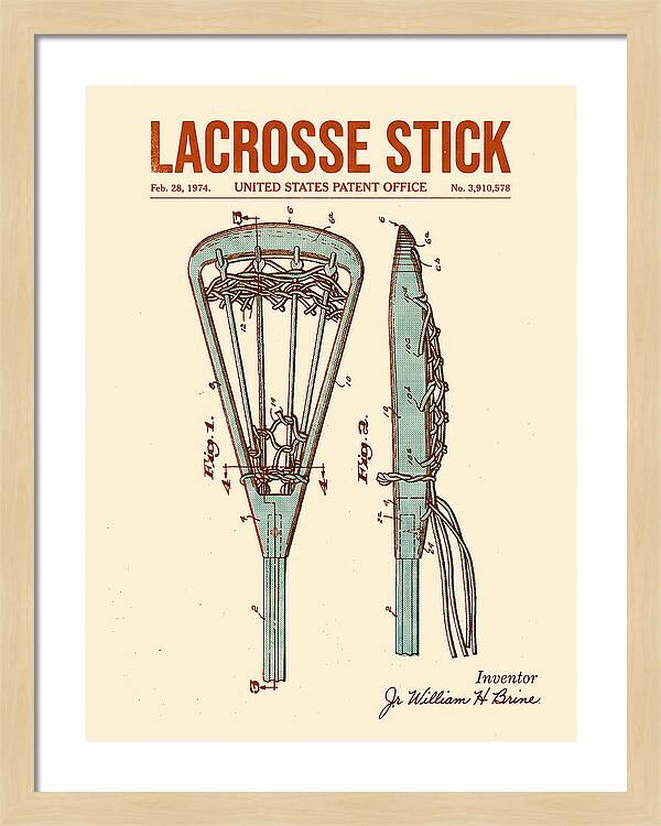 Lacrosse Stick Retro Patent Us3910578a