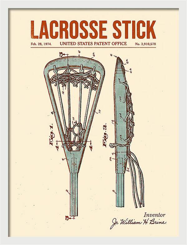 Lacrosse Stick Retro Patent Us3910578a