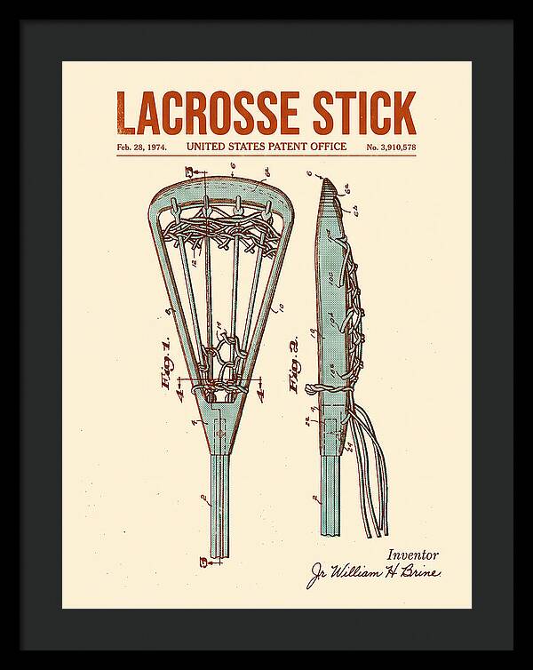 Lacrosse Stick Retro Patent Us3910578a
