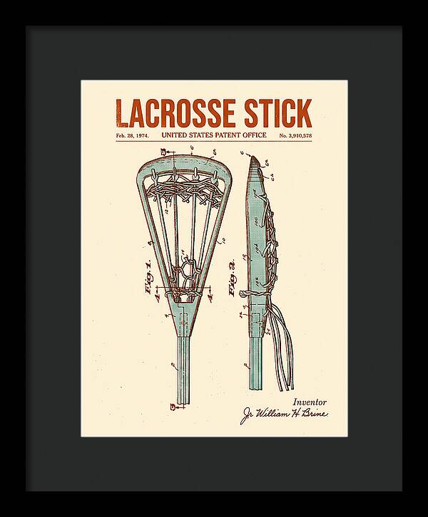Lacrosse Stick Retro Patent Us3910578a