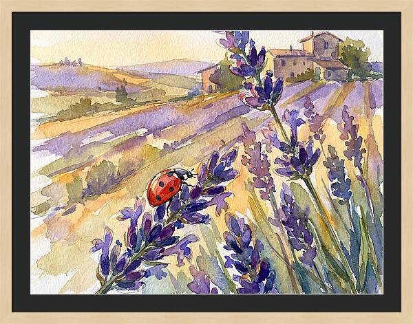 Ladybug Among Lavender Fields