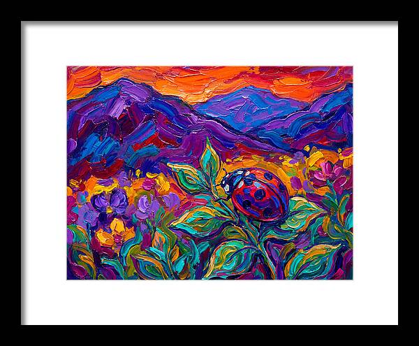 Ladybug Among Vibrant Blooms