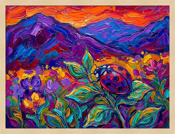 Ladybug Among Vibrant Blooms